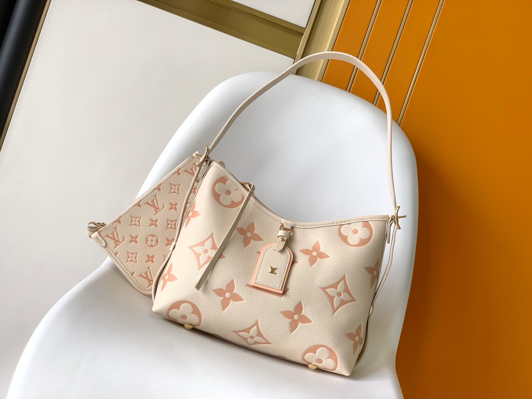 LV CarryAll PM 拿鐵白粉色