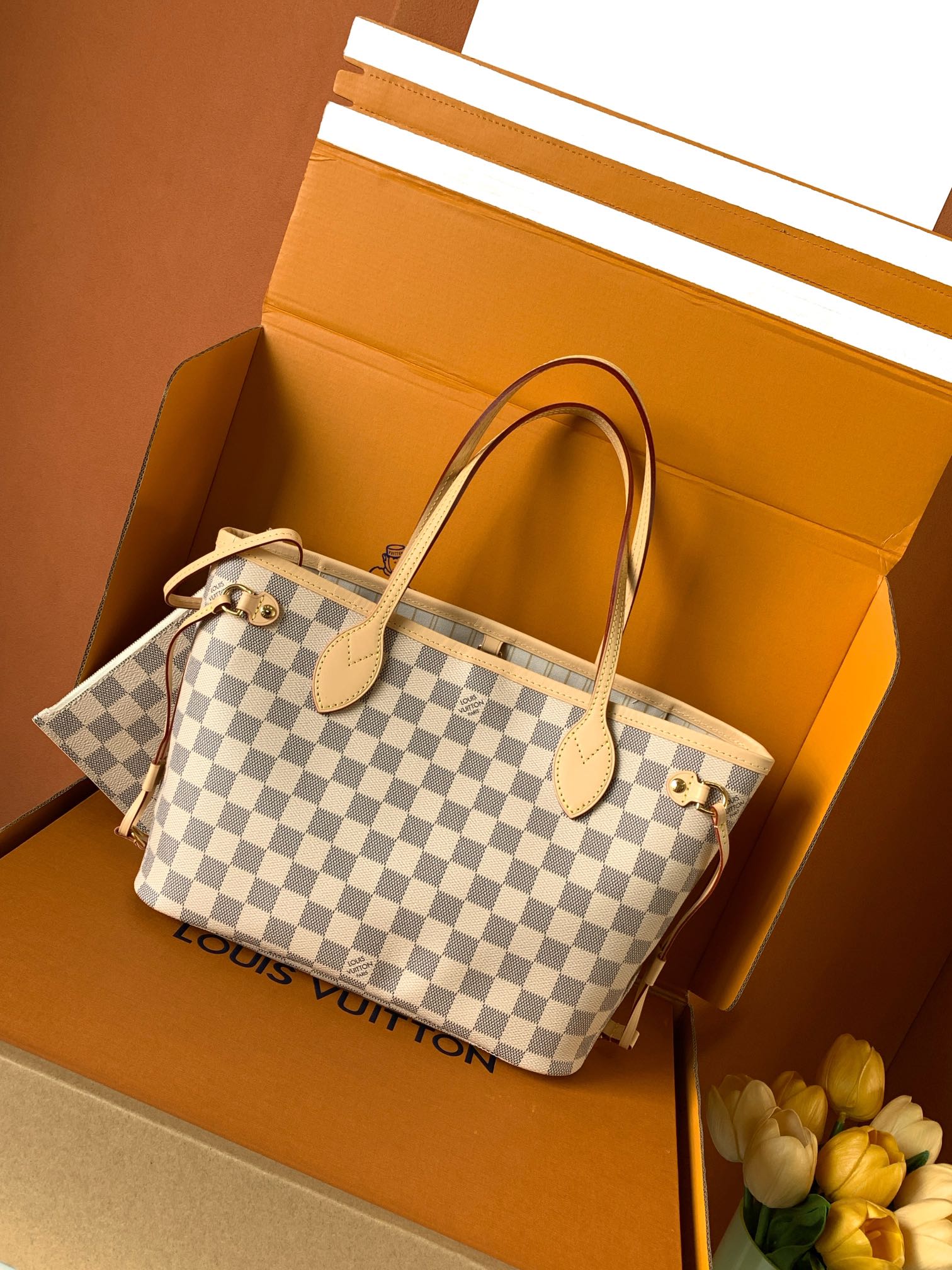 LV Neverfull PM 白棋盤