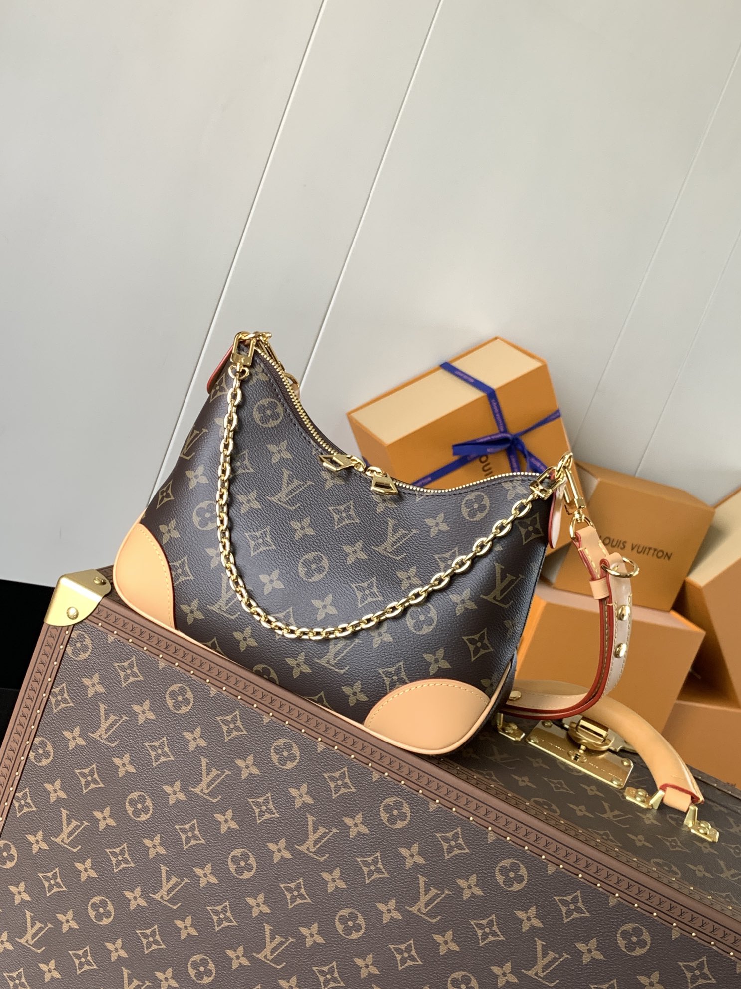LV Boulogne PM 經典老花天然皮