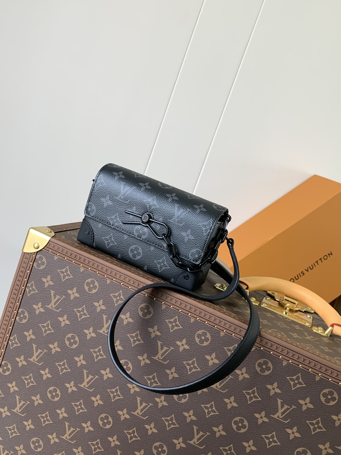 LV Steamer 隨身錢包 黑灰老花