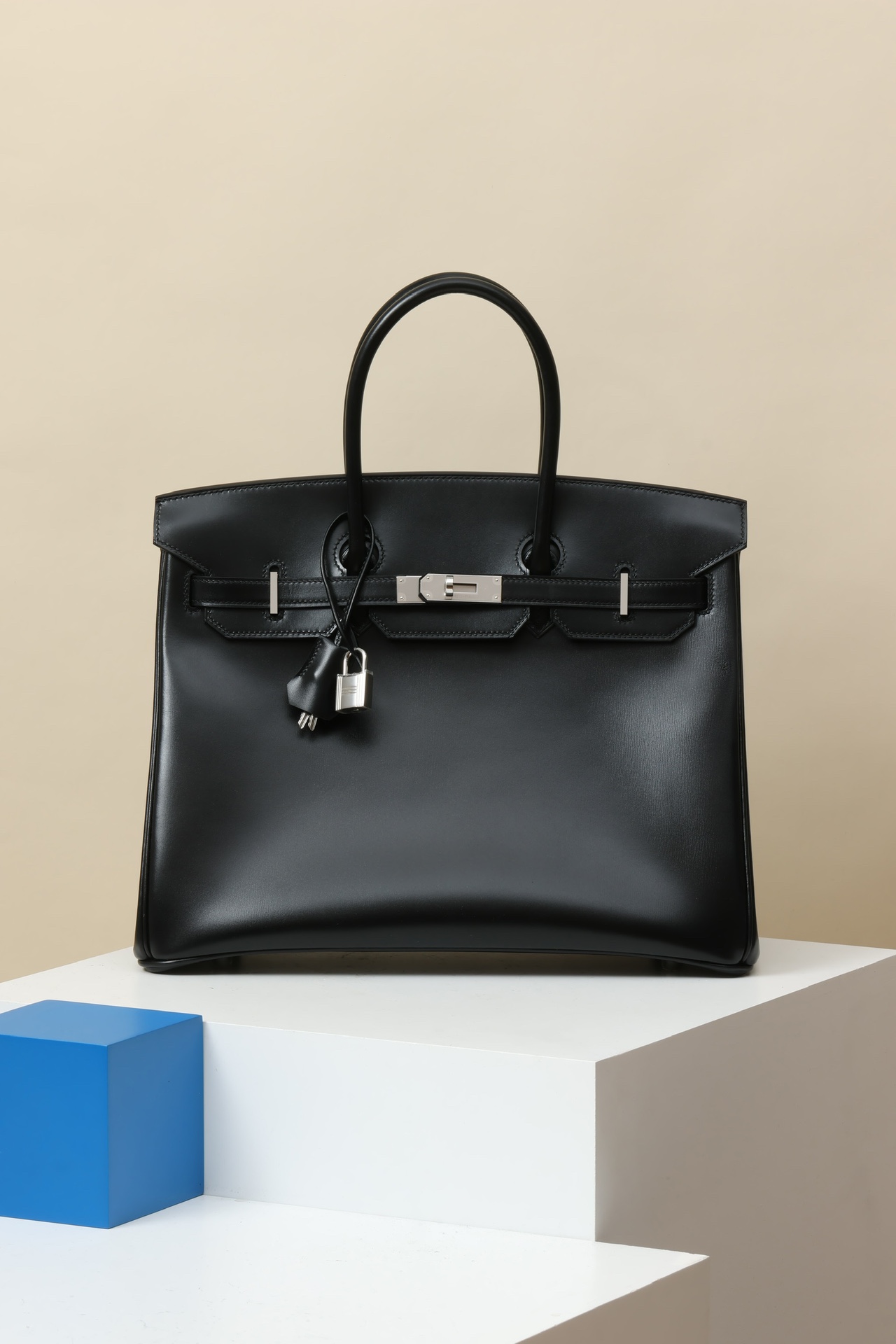 Hermès Birkin 35 CK89 黑色 Box 皮 銀扣