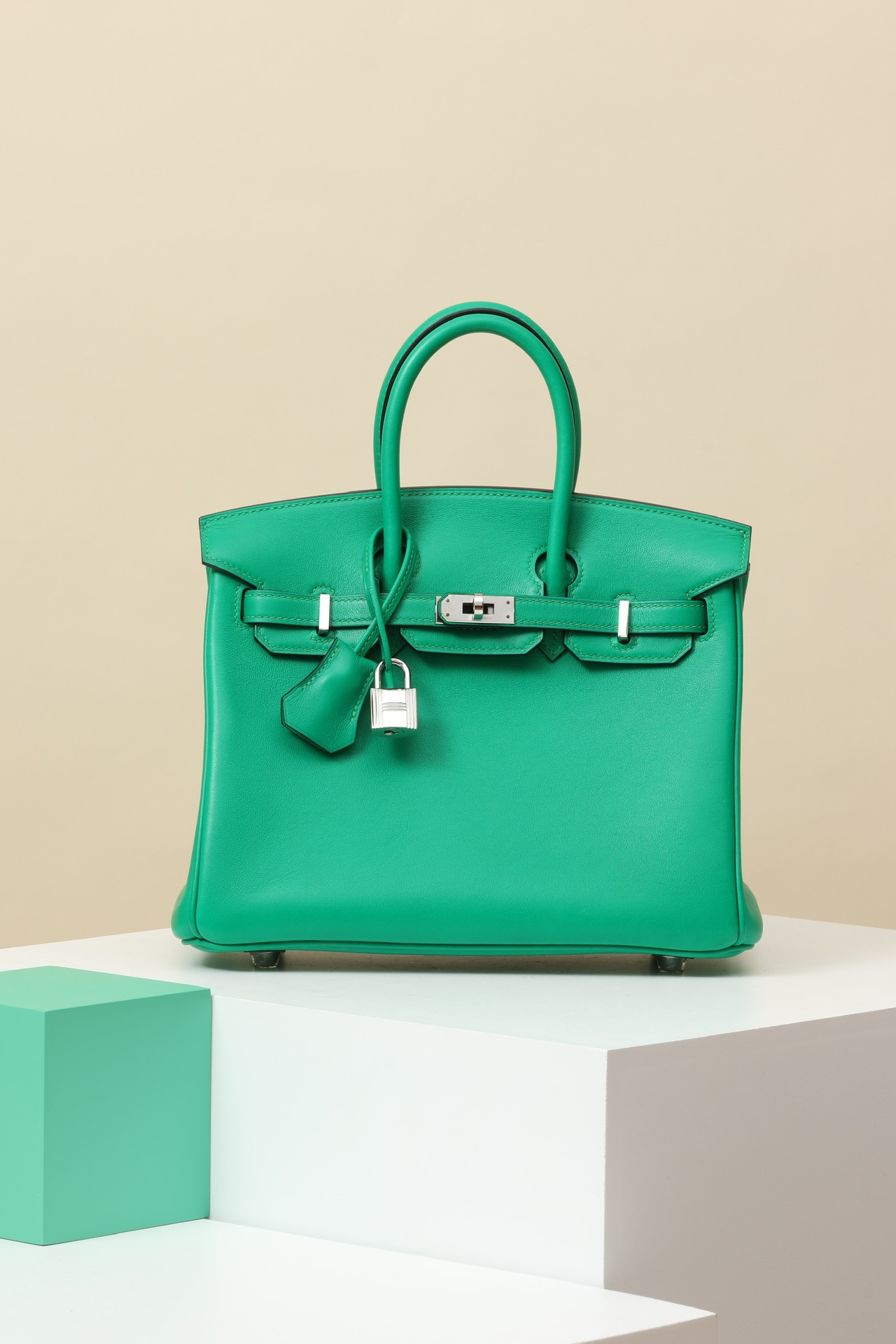 Hermès Birkin 25 6W 薄荷綠 Swift 皮 銀扣