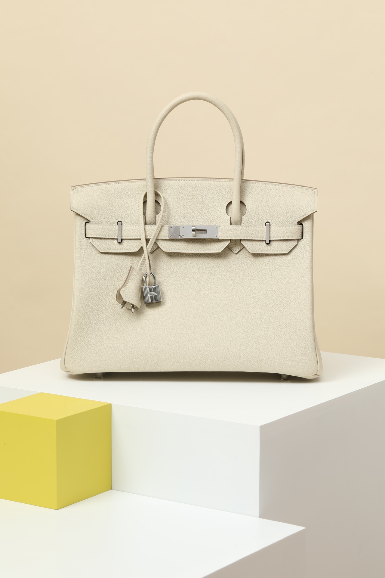Hermès Birkin 30 CC10 奶昔白 Togo 皮 銀扣
