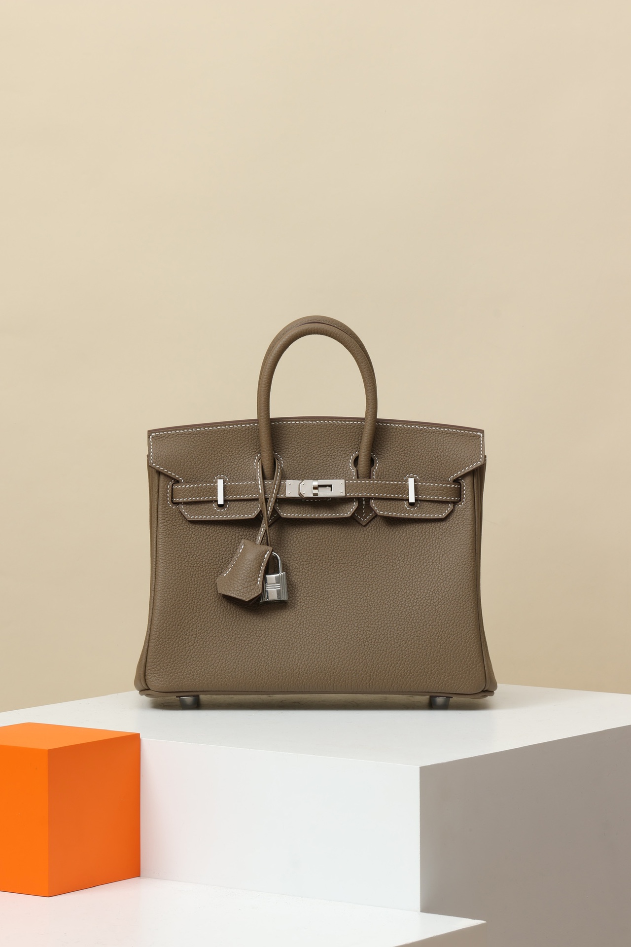 Hermès Birkin 25 CK18 大象灰 Togo 皮 銀扣