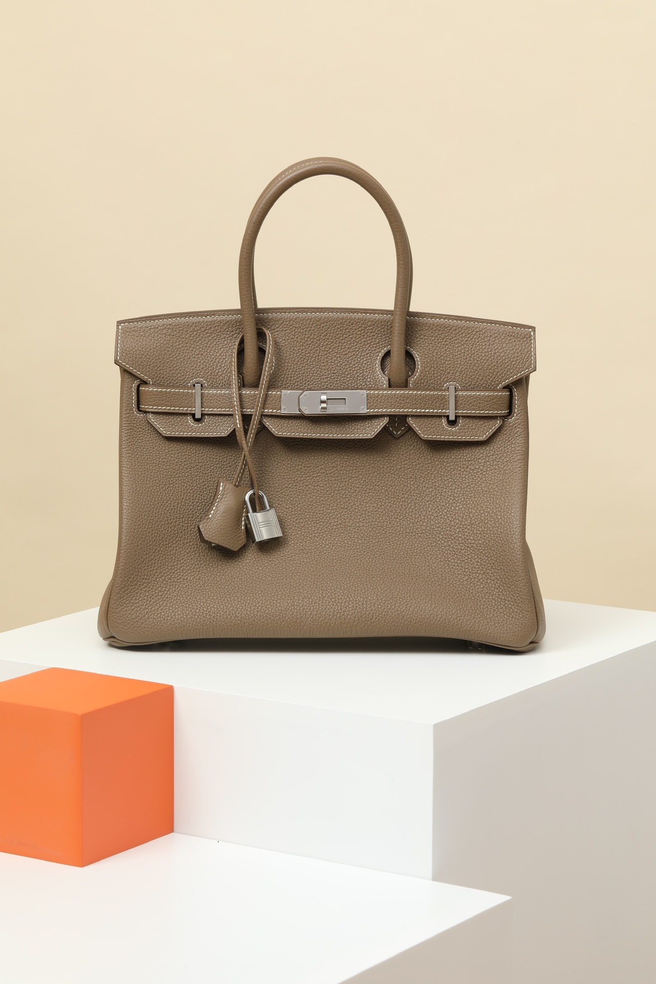 Hermès Birkin 30 CK18 大象灰 Togo 皮 銀扣