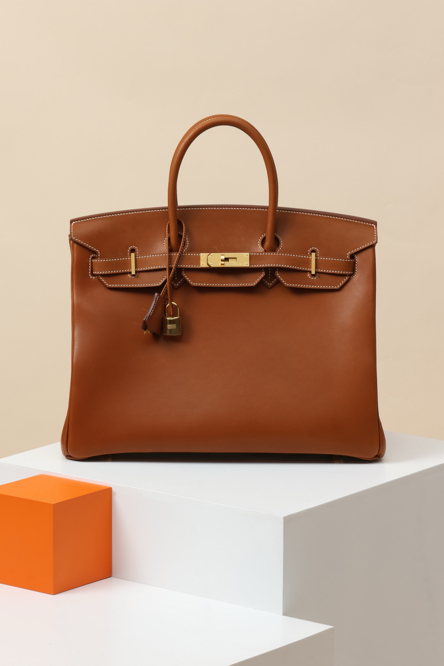 Hermès Birkin 35 CK37 金棕 馬鞍皮 金扣