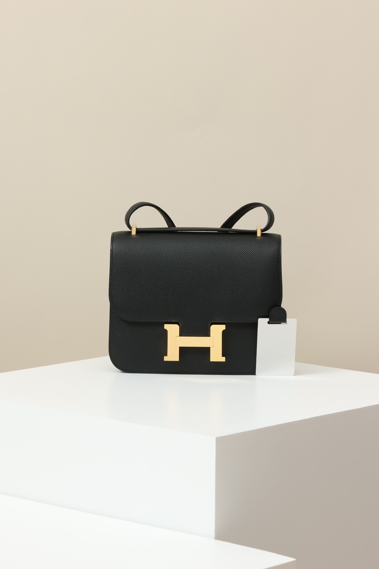 Hermès Constance 19 CK89 黑色 Epsom 皮 金扣