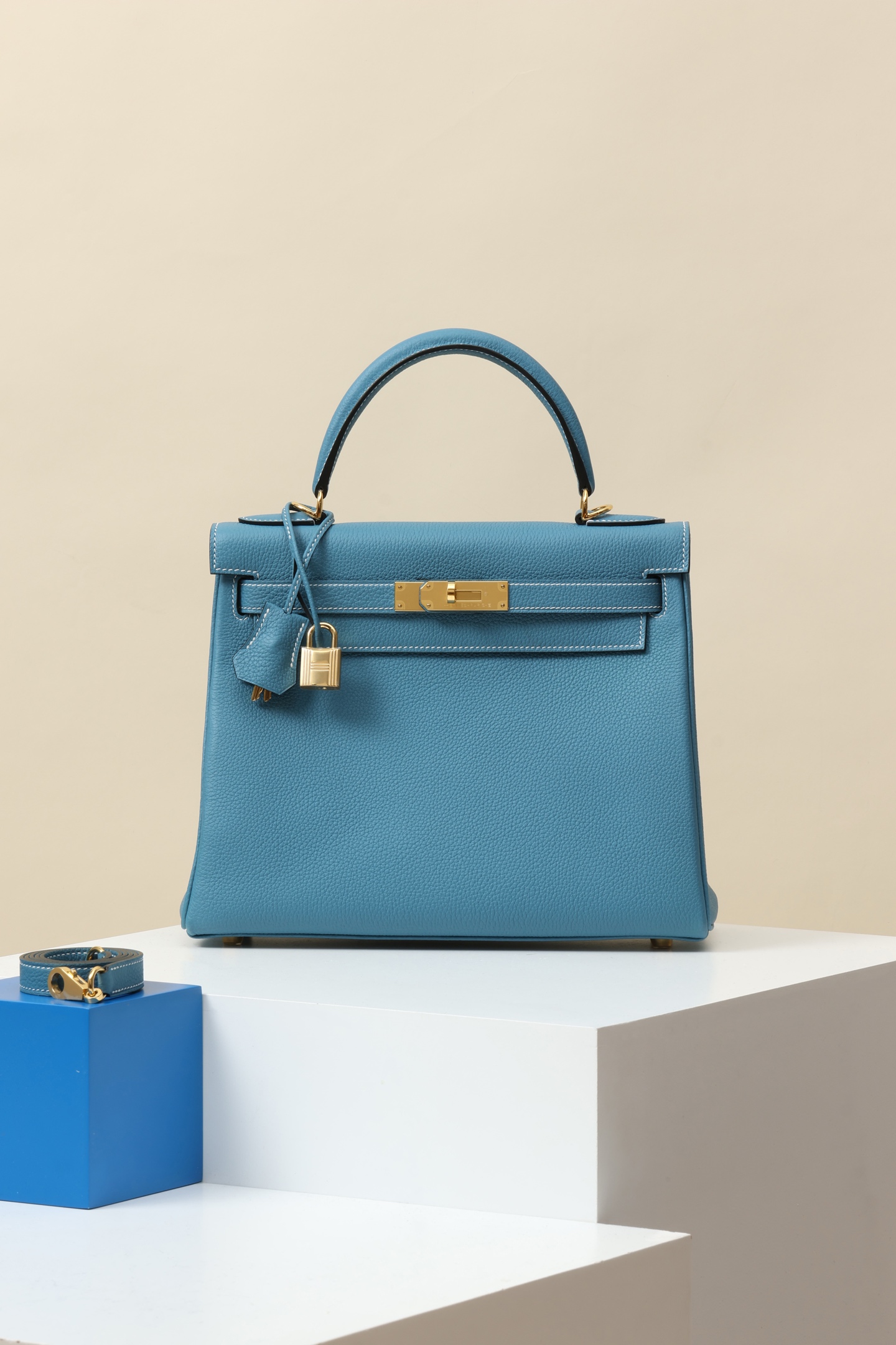 Hermès Kelly 28 7T 坦桑尼亞藍 Togo 皮 金扣