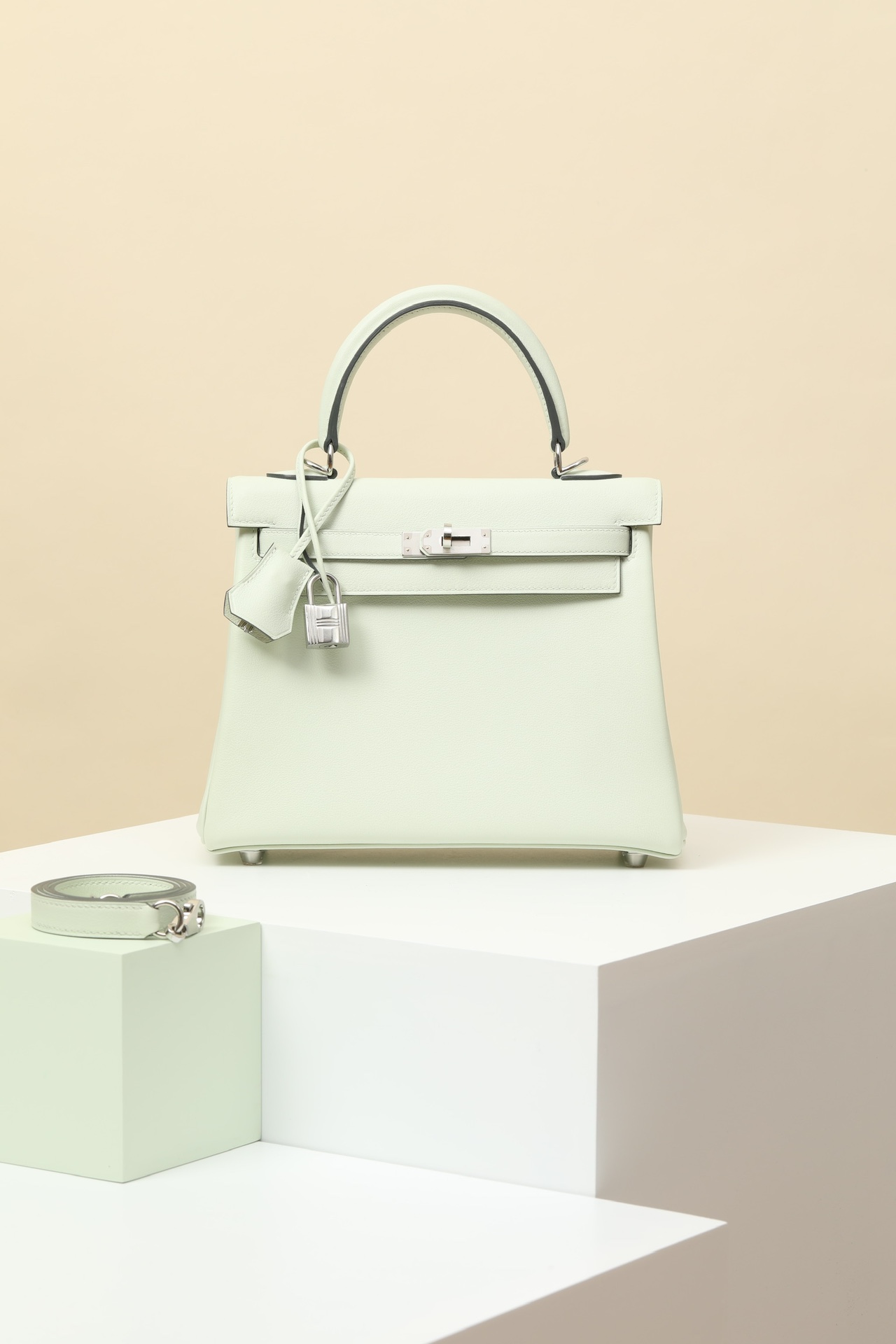 Hermès Kelly 25 6W 薄荷綠 Swift 皮 銀扣