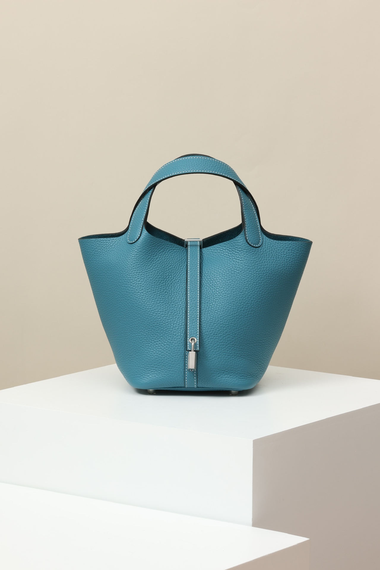 Hermès Picotin Lock 18 0F 新牛仔藍 TC 皮 銀扣