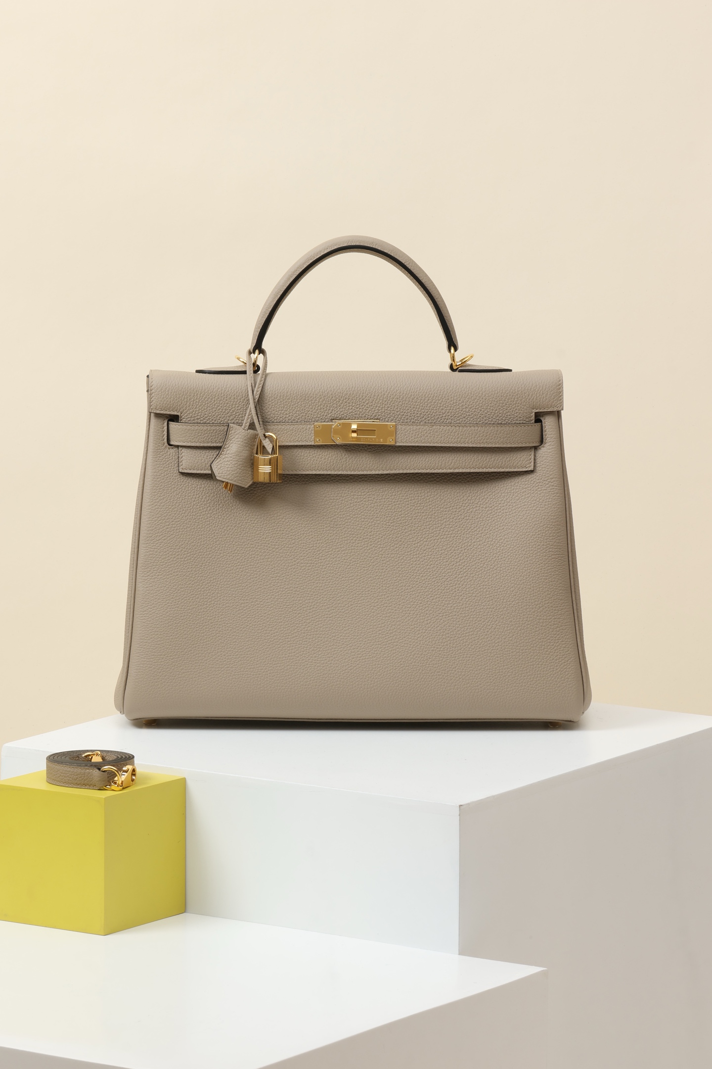 Hermès Kelly 35 8F 斑鳩灰 Togo 皮 金扣