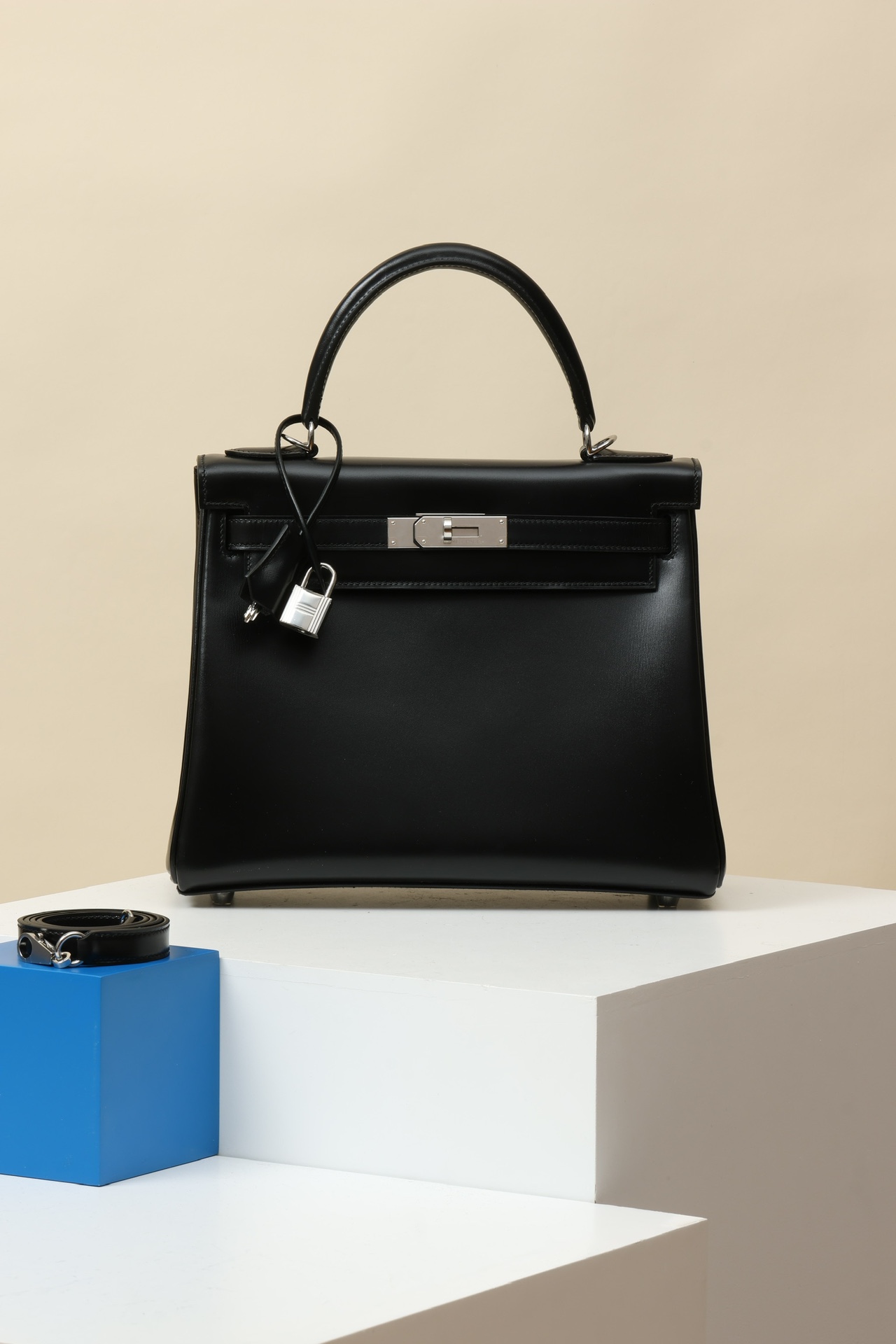 Hermès Kelly 28 CK89 黑色 Box 皮 銀扣