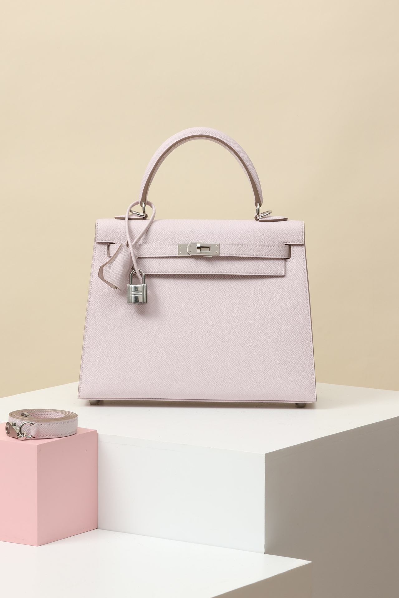 Hermès Kelly 25 X9 夢幻紫 Epsom 皮 銀扣