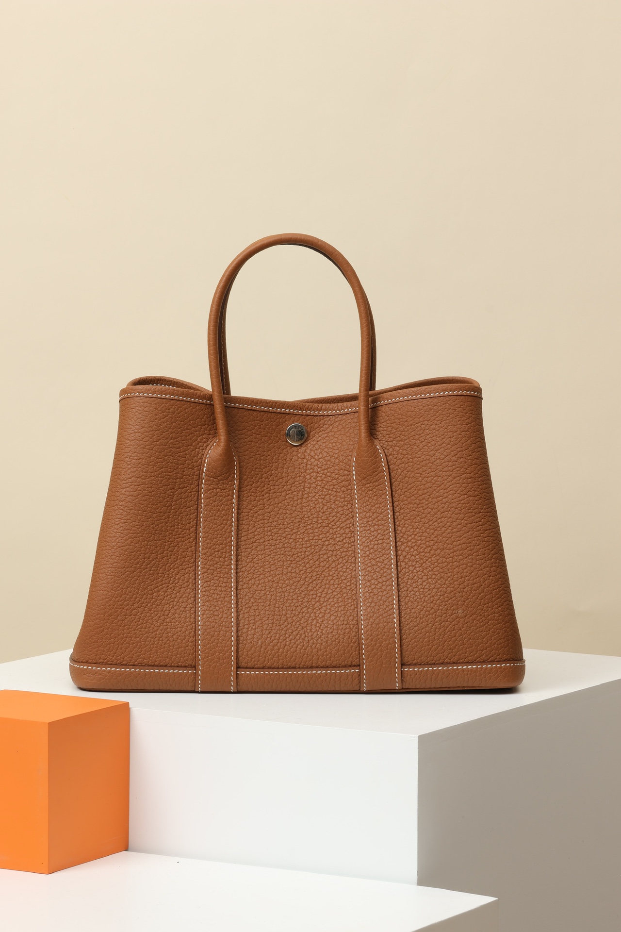 Hermès Garden Party 30 CK37 金棕 Negonda 皮 銀扣