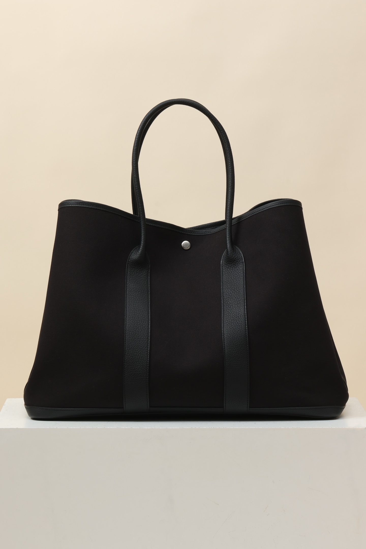 Hermès Garden Party 49 CK89 黑色 帆布 銀扣