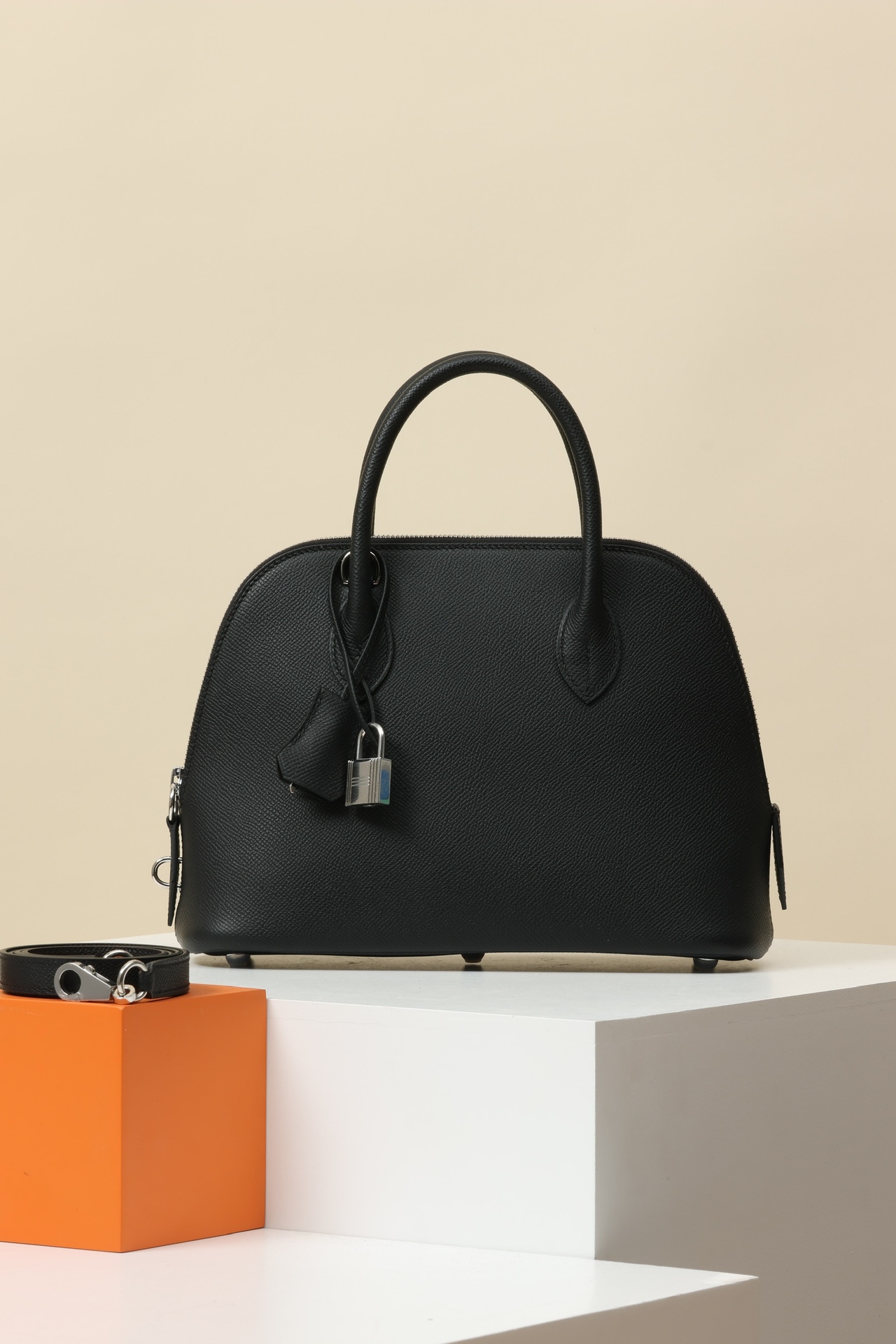 Hermès Bolide 25 CK89 黑色 Epsom 皮 銀扣