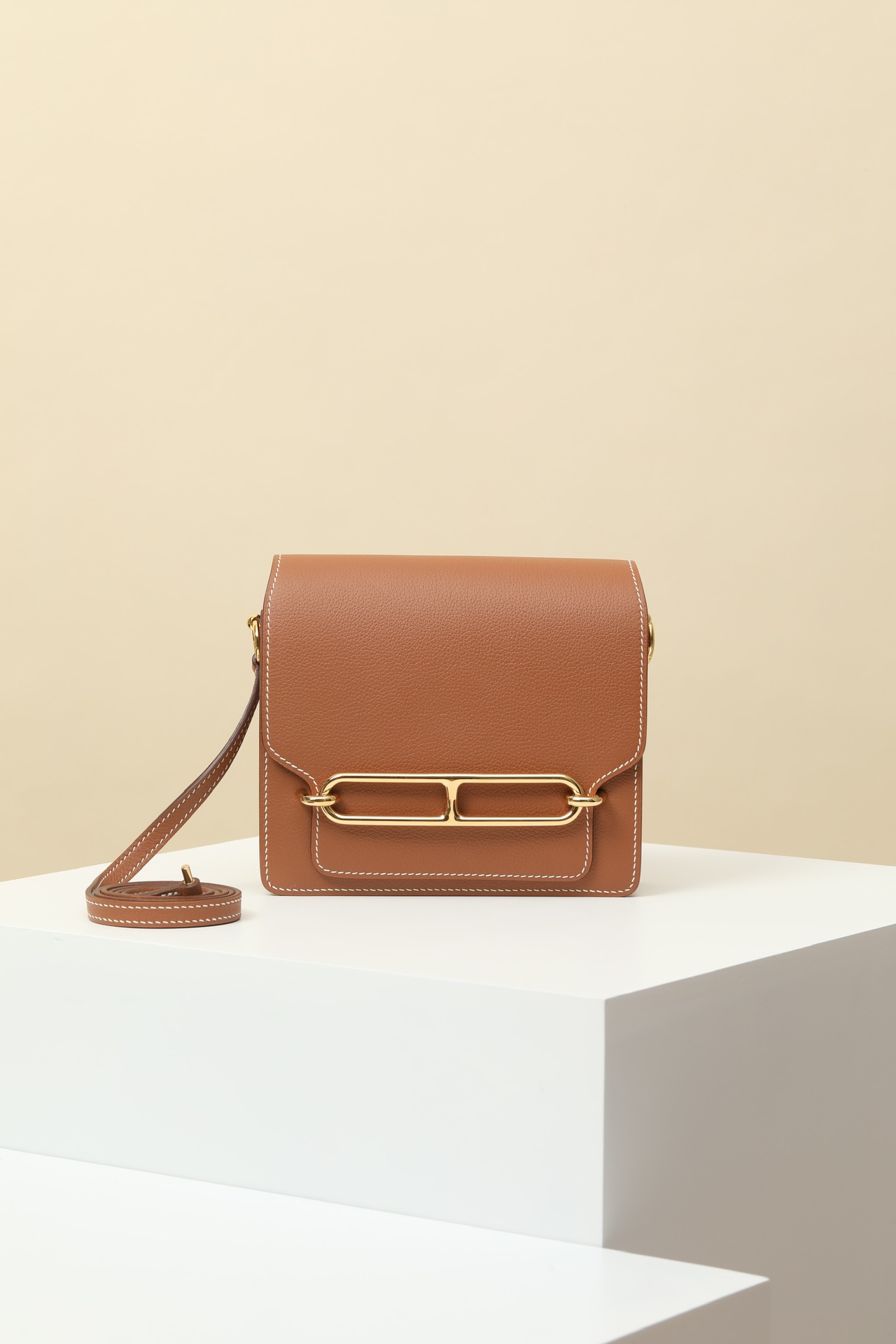 Hermès Roulis Mini CK37 金棕色 Evercolor 皮 金扣