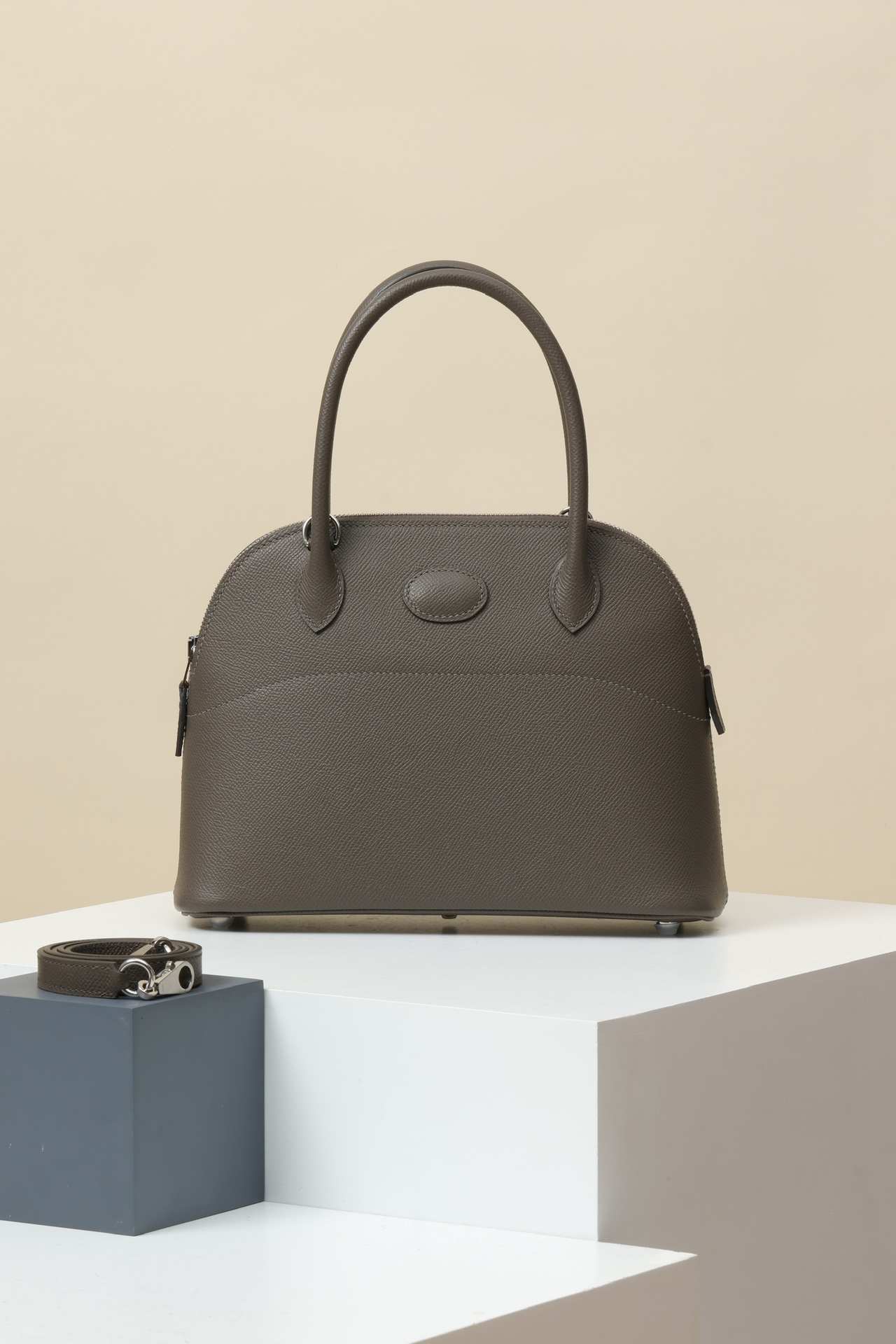 Hermès Bolide 27 8F 錫器灰 Epsom 皮 銀扣