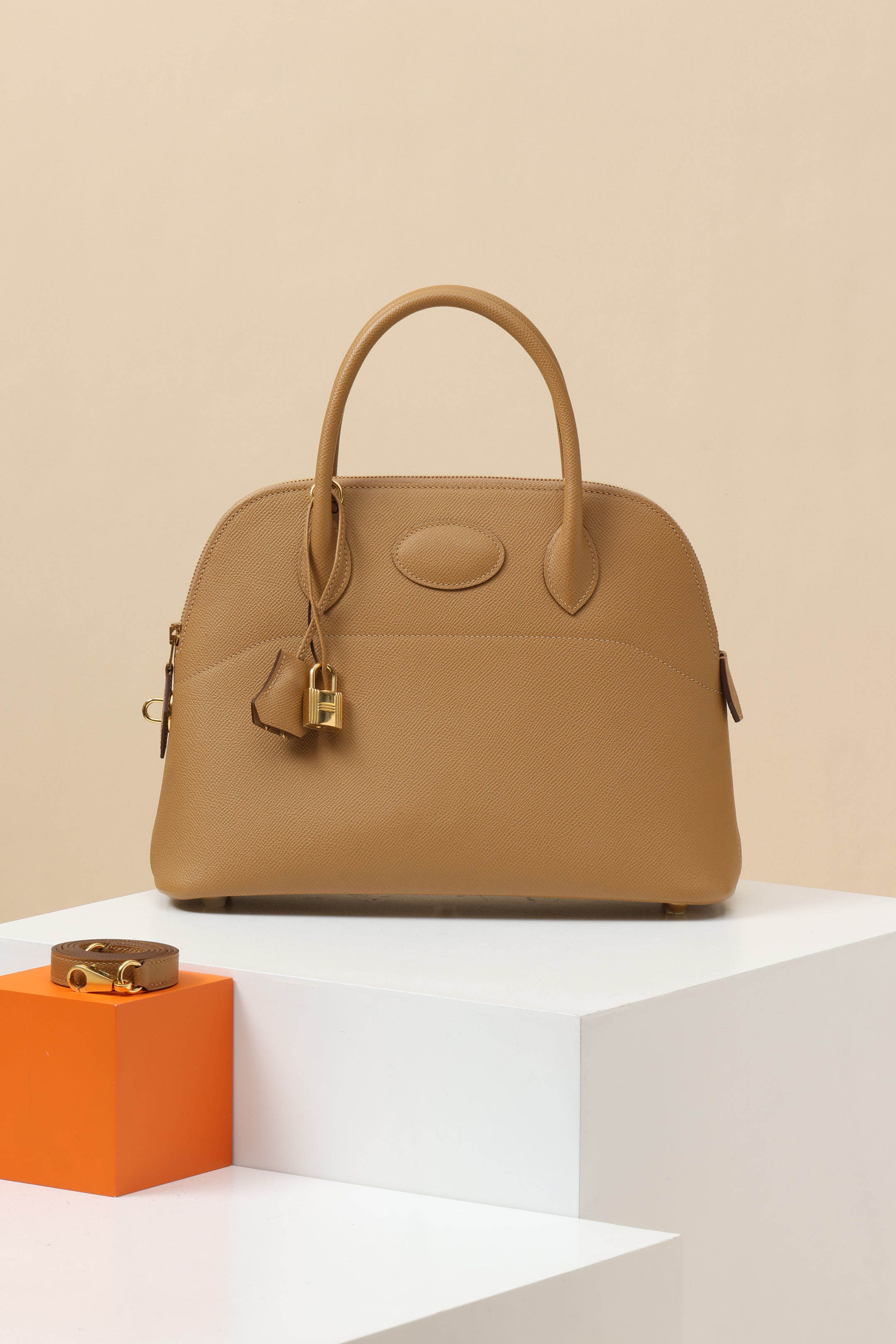 Hermès Bolide 31 4B 餅乾色 Epsom 皮 金扣